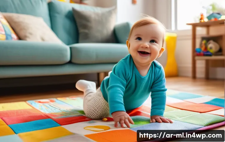 언어적 편향이 언어학에 미치는 영향 - **Prompt:** "A toddler wearing a cloth diaper plays happily on a brightly colored playmat. Toys are ...