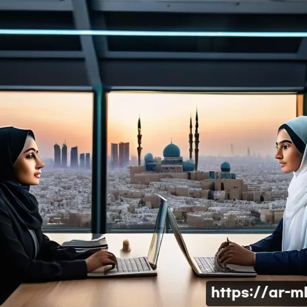 언어적 편향에 대한 사례 연구 - A diverse group of Arabic-speaking journalists in a modern newsroom setting, thoughtfully discussing...