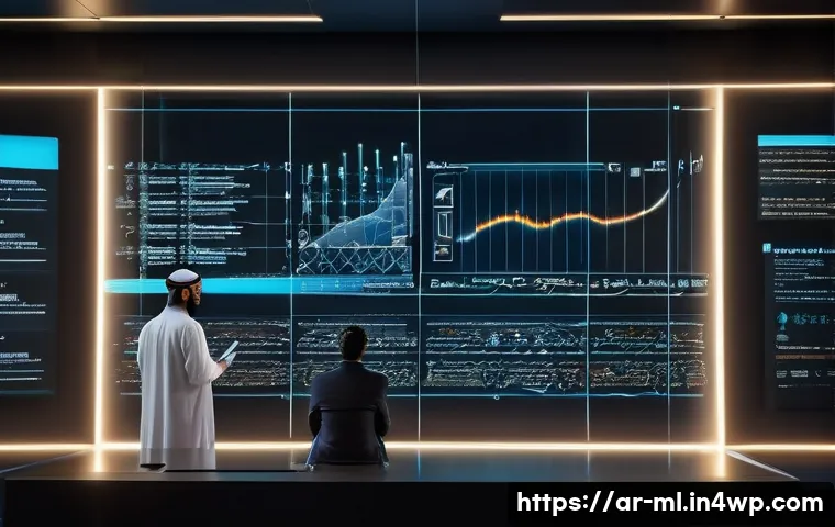 언어적 편향 조정의 기초 - A sophisticated, modern AI research lab scene with diverse Arab data scientists and linguists collab...